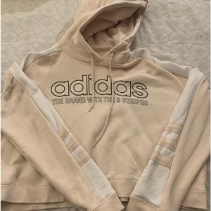Adidas The Brand With The 3 Stripes Cropped Hoodie ///